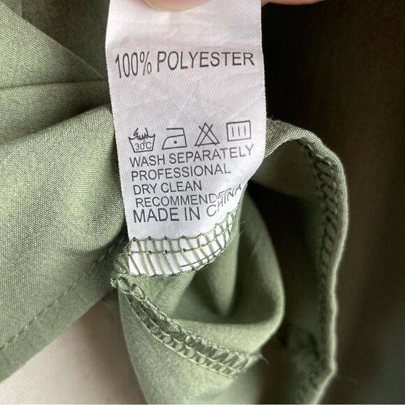 NWOT Green Button Down Dress Shirt Size S - Picture 5 of 5